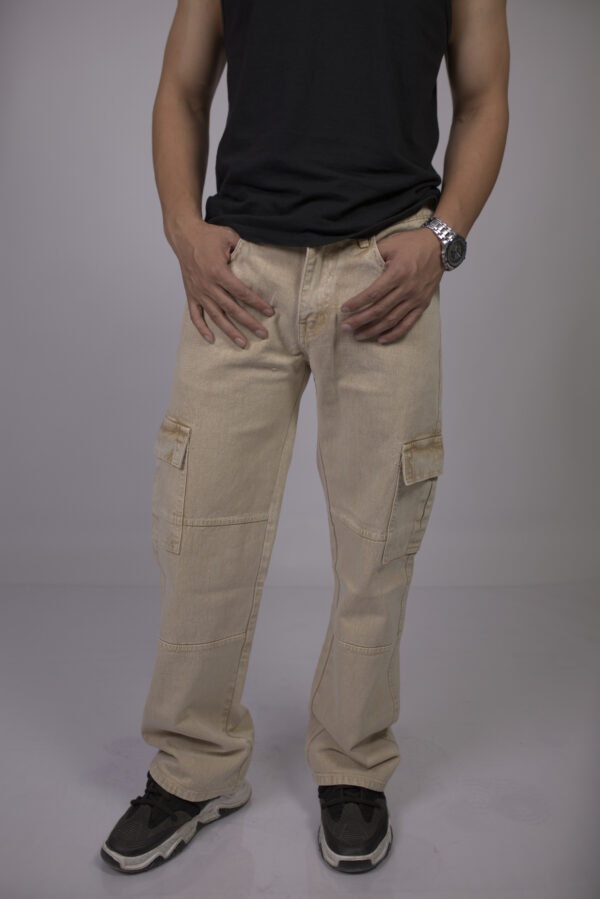 PERIES EAGLE Men’s Jeans Pant, Light Brown - Image 2